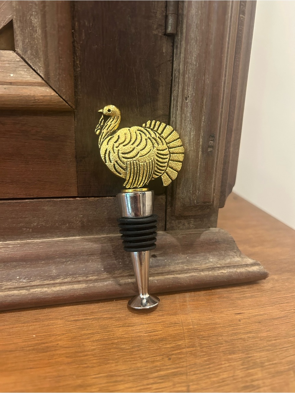 Thirstystone Gold Turkey Wine Stopper - Decorative Bar Accessory